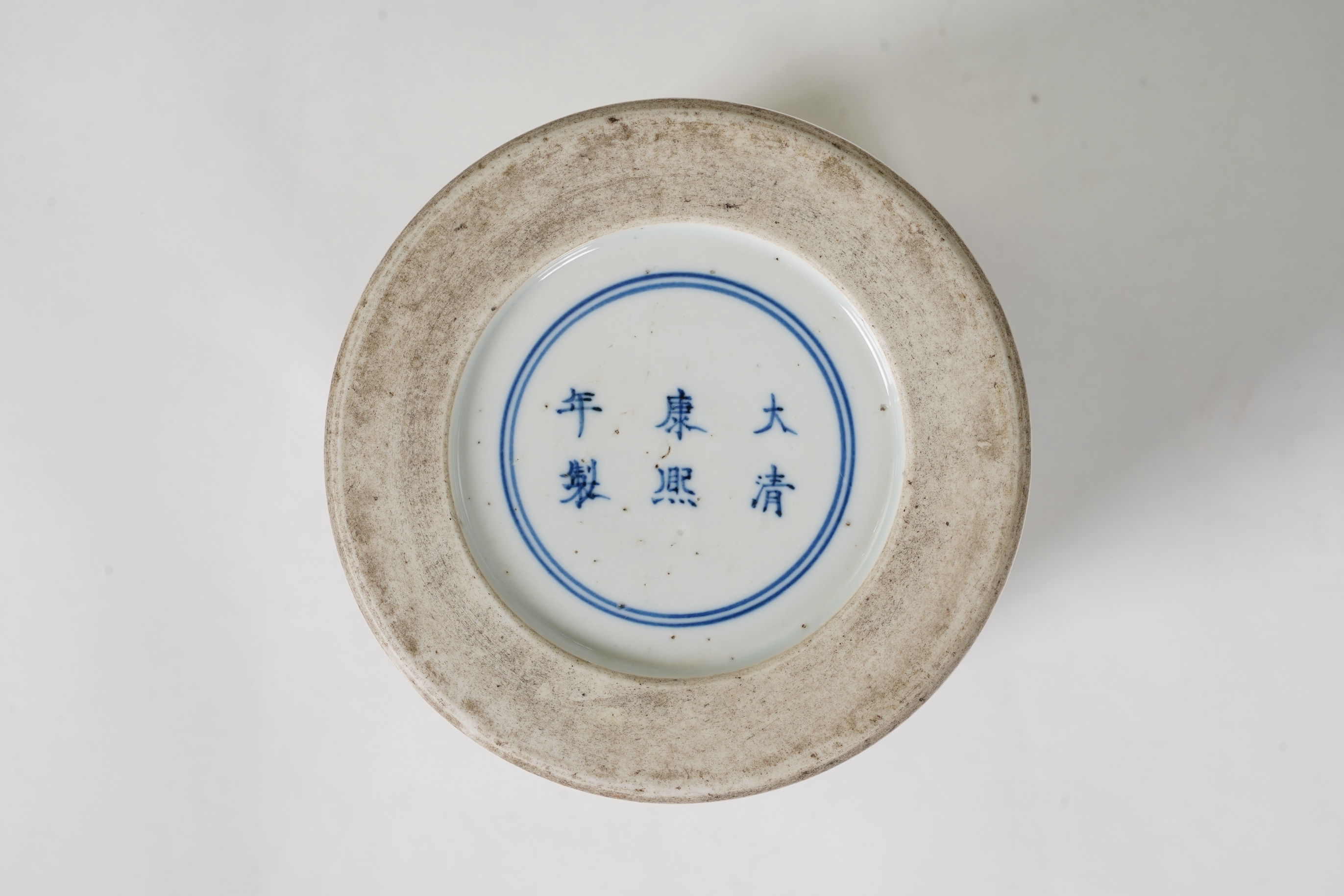 A Chinese famille verte brushpot, late 19th/early 20th century
